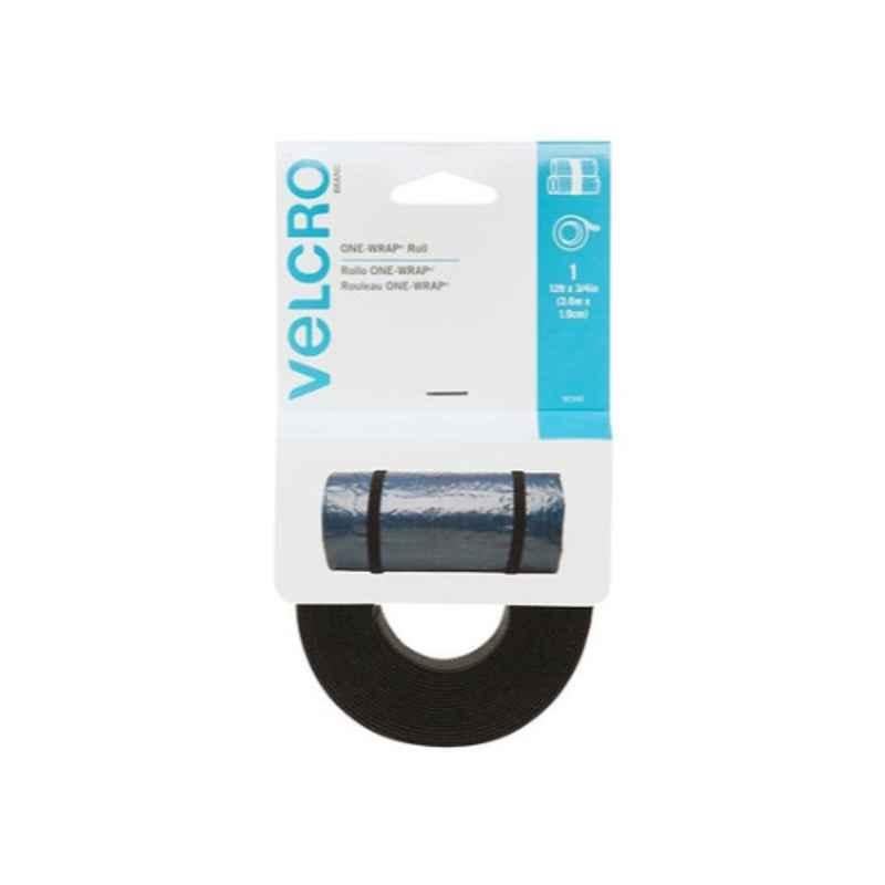 Velcro 3/4x12 inch Black One Wrap Strap, 90340