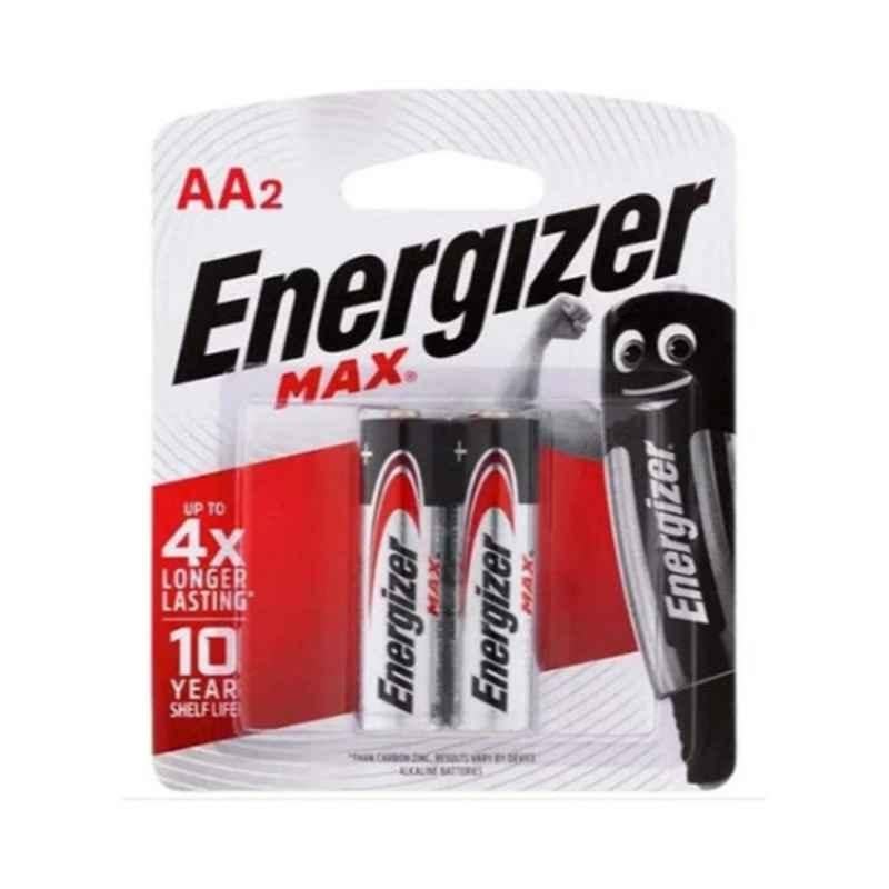 Energizer Max 1.5V AA Red Alkaline Battery, 8888021200119 (Pack of 2)