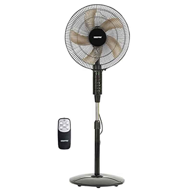 Geepas Stand Fan With Remote Control, Black-Gf9489
