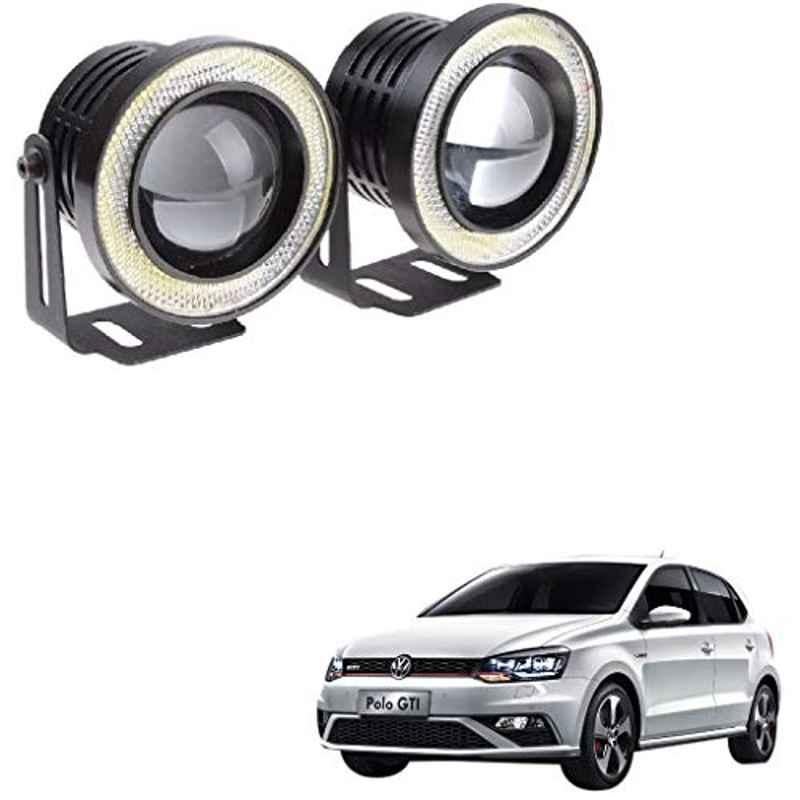 Kozdiko 2 Pcs 15W 3.5 inch High Power White LED Projector COB Fog Light Set with White Angel Eye Ring for Polo GTI, koz_72588
