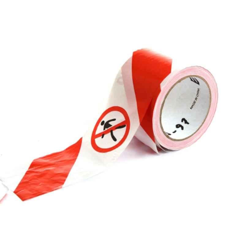 Darit ES-97 75mm Red & White Non Adhesive Safety Warning Tape, Length: 100 m