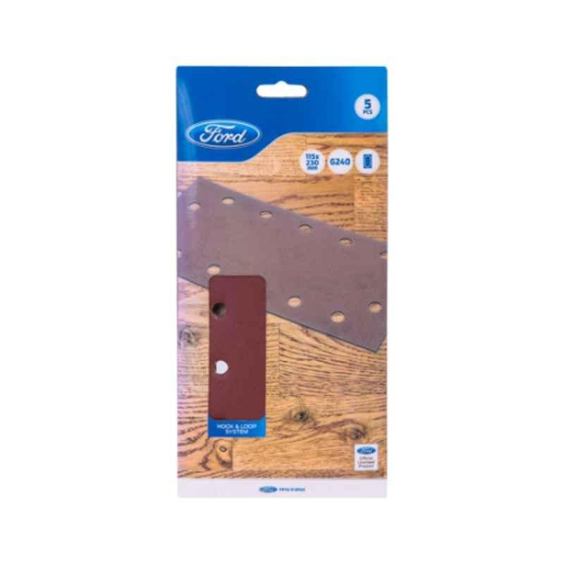 Ford FPTA-11-0042 5Pcs 115x230mm Sand Paper Set for Wood & Metal Polishing
