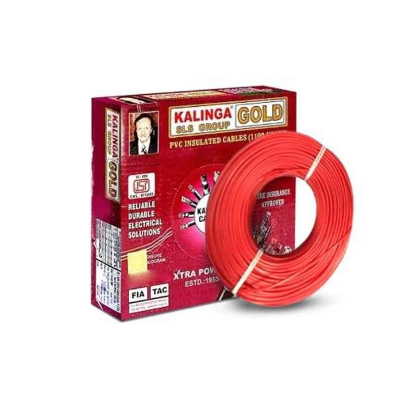 Kalinga Gold 1 Sq mm Red FR PVC Housing Wire, Length: 90 m