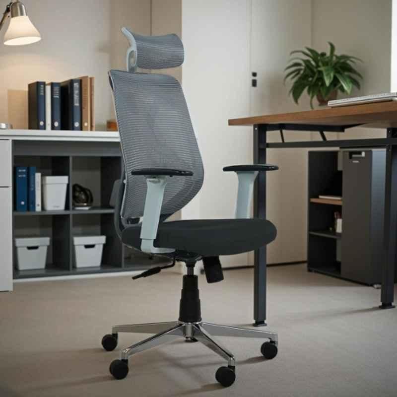 OfficeArray Pictor Grey High Back Breathable Mesh Ergonomic Office Chair with Lumbar Rest