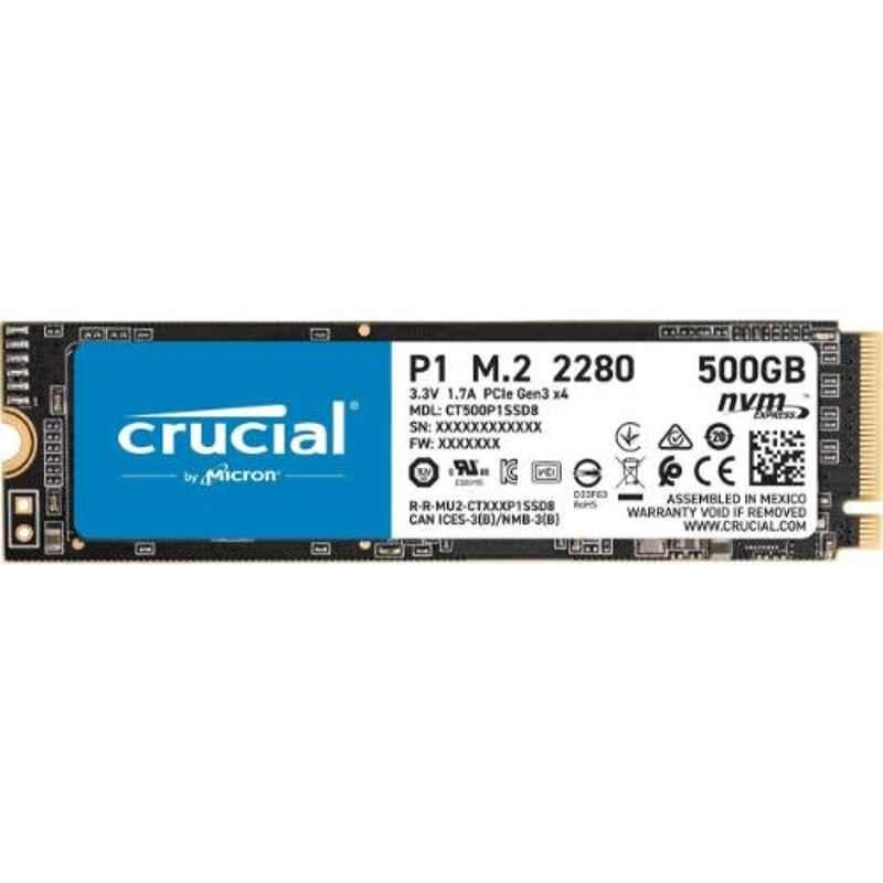 Crucial P1 500GB NVME Solid State Drive, CT500P1SSD8
