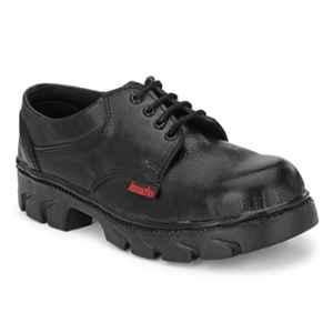 Kavacha S102 Leather Steel Toe Black Work Safety Shoes, Size: 8
