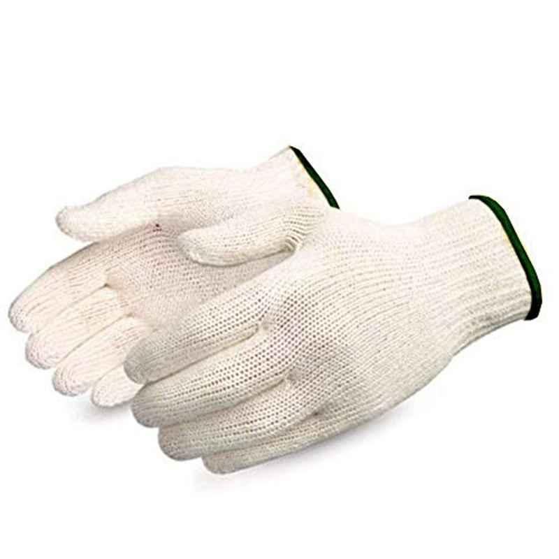 10 Pairs White Factory Industry Protect Knitted Cotton Work Gloves