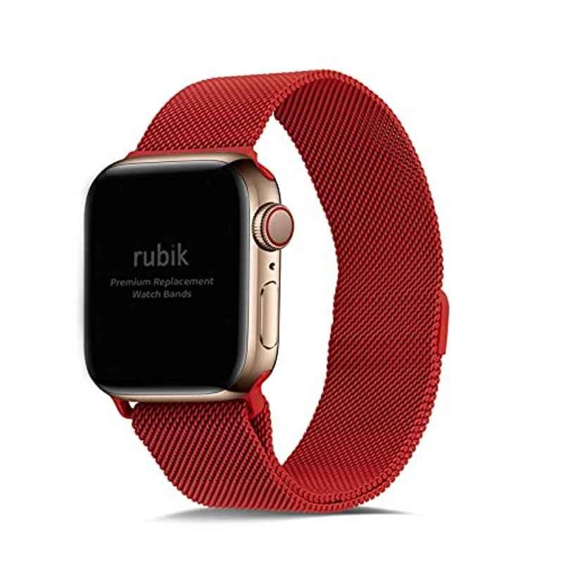 Rubik Metal Red Magnetic Mesh Watch Band