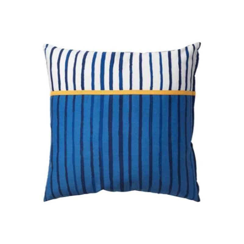 Sanglarka 50cm Polyester Blue & White Striped Cushion, CT107028