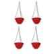 Gardens Need 4 Pcs 22x22x24cm 100% Virgin Plastic Daizy Red Hanging Planter