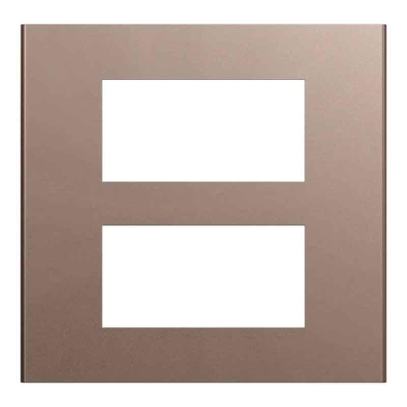 Schneider Electric Unica Pure Plus 2x4 Modules Square Silver Bronze Cover Frame, NUPC8MSQ_SZ