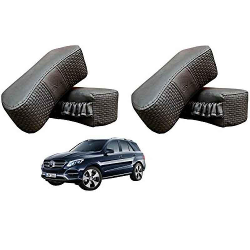Kozdiko 4 Pcs CV Designer Grey Leatherite Neck Rest Car Cushion Pillow Set for Mercedes Benz GLE-Class