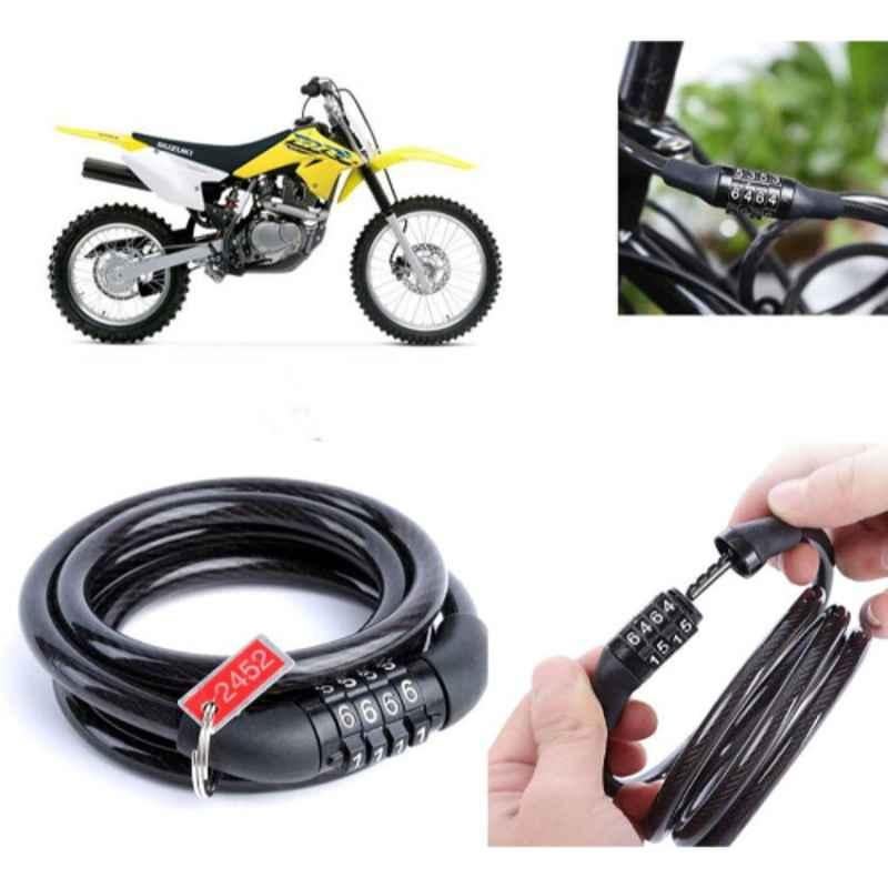 Auto Pearl PVC & Plastic Black Combination Cable Lock for DR-Z50 BS6