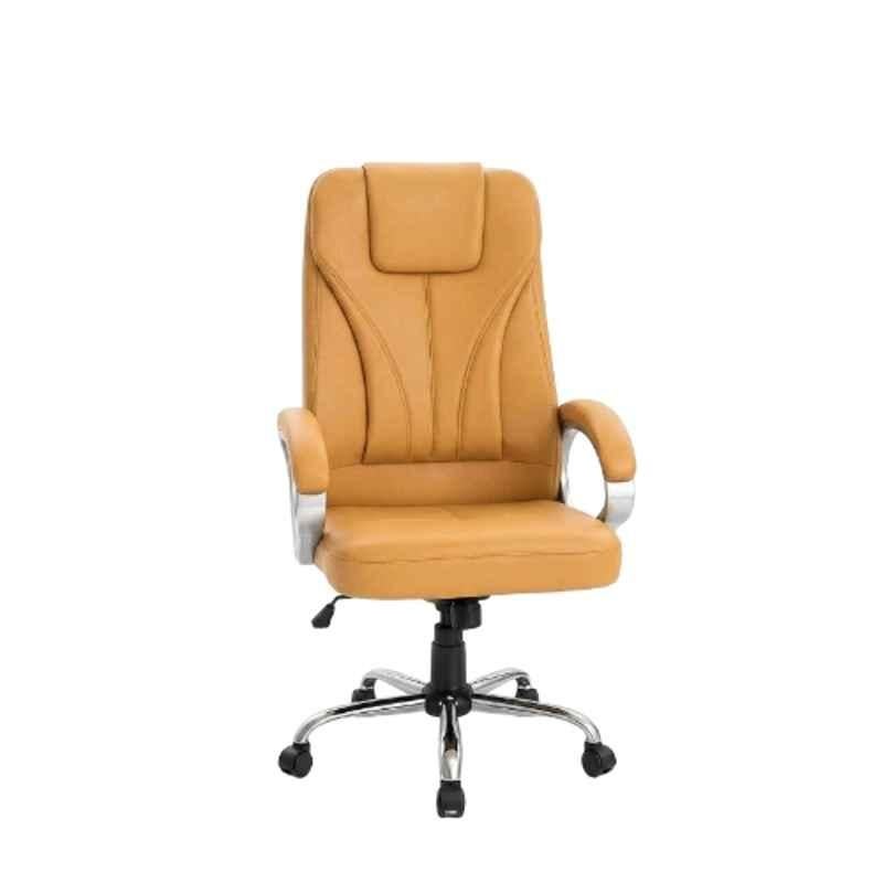 Aayra Comfort Prime Leather Tan High Back Armrest Executive Office Chair, ROYAL 01