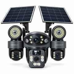 Cybernautt X10G 4MP+4MP+4MP 4G LTE Solar Security Camera with Night Vision & Two-Way Audio