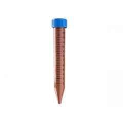 Abdos 500Pcs 15ml Amber Blue Cap Centrifuge Tubes Conical Bottom, P10405