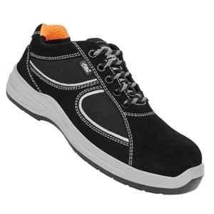 Allen Cooper Leather PU Composite Toe Black Safety Shoes, 82293_AC1582BLACK_06, Size: 6