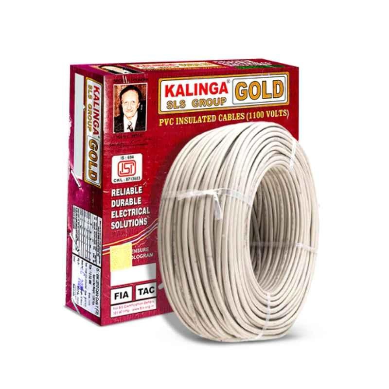 Kalinga Gold 1.5 Sqmm Single Core White FR PVC Housing Wire, Length: 90 m