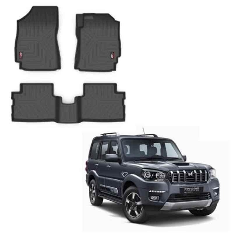 Kozdiko Thermoplastic Polyolefins 3D Life Long Car Floor Mat Set for Mahindra Scorpio Classic