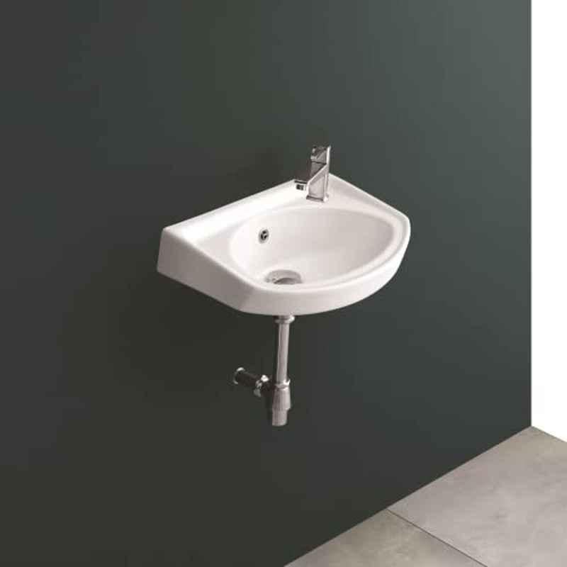 Uken Ceramic Wall Hung Table Top Premium Ceramic Wash Basin For Bathroom/Hotel/Washroom White Color ( Without Stand) (26)