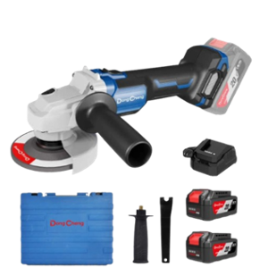 Dongcheng 100mm 8500rpm Cordless Angle Grinder with 2 Pcs 20V 4Ah Li-Ion Battery & Charger, DCSM03-100 Type-EM