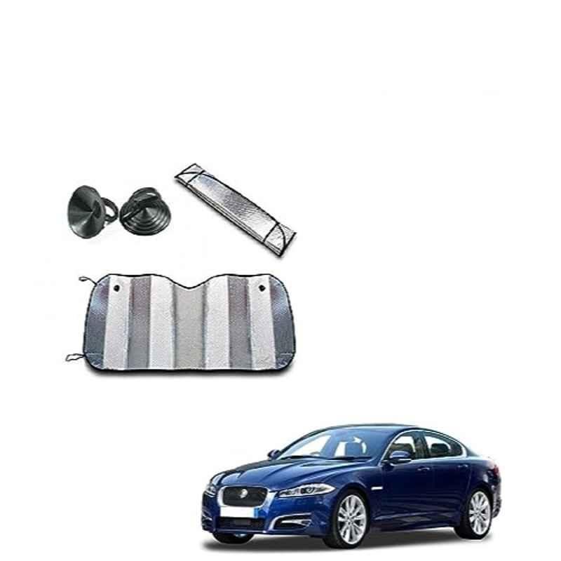 Kozdiko Aluminium Foil UV Protection Silver Windshield Sun Shade for Jaguar XF