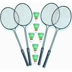 STYRKR 4 Pcs Multicolour Badminton Racket with 6 Pcs Shuttlecocks