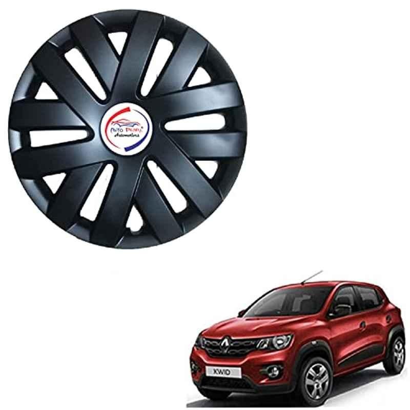 Auto Pearl 4 Pcs 13 inch ABS Polo Black PBY 27 Hubcap Wheel Cover Set with Retention Ring for Renault Kwid