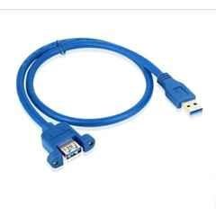 Mak World 50cm Blue USB 3.0 Male to Female Panel Mount Extension Cable