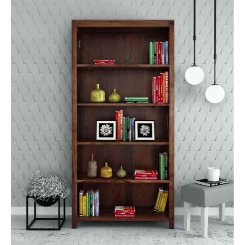 Salawas Arts 89x41x183cm Brown Solid Sheesham Wood Provincial Teak Book Shelf