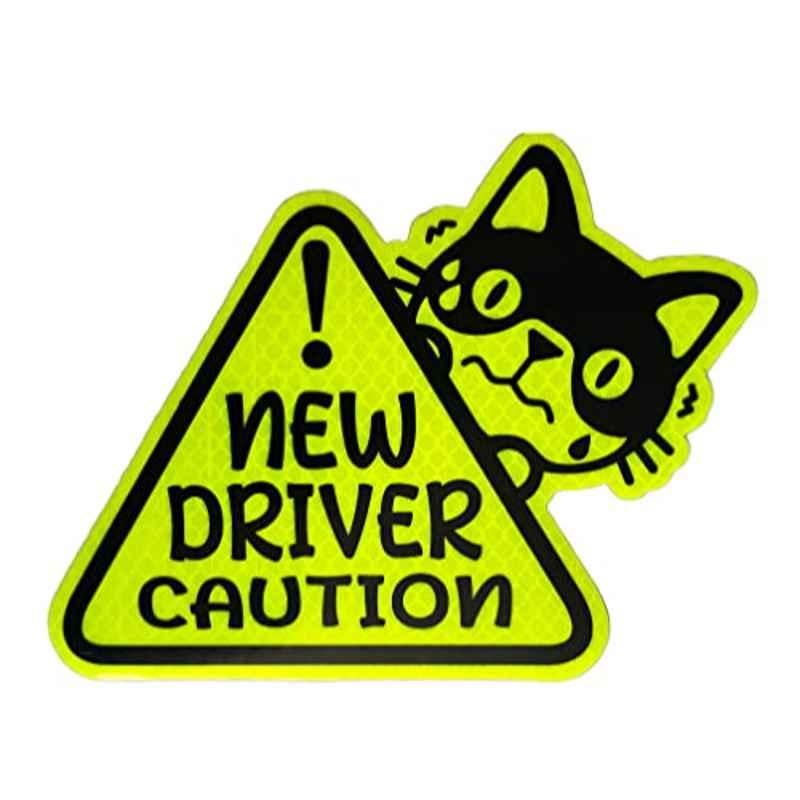 Rubik 4.5x5.9 inch Magnetic New Driver Car Sticker Funny Triangle Sign