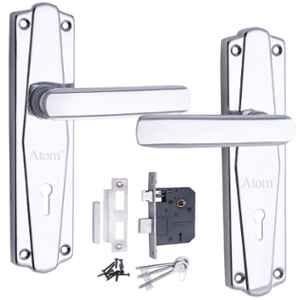 ATOM 7 inch Brass & Iron Chrome Plated Finish Mortise Door Lock Set, MH-609-KY-CP