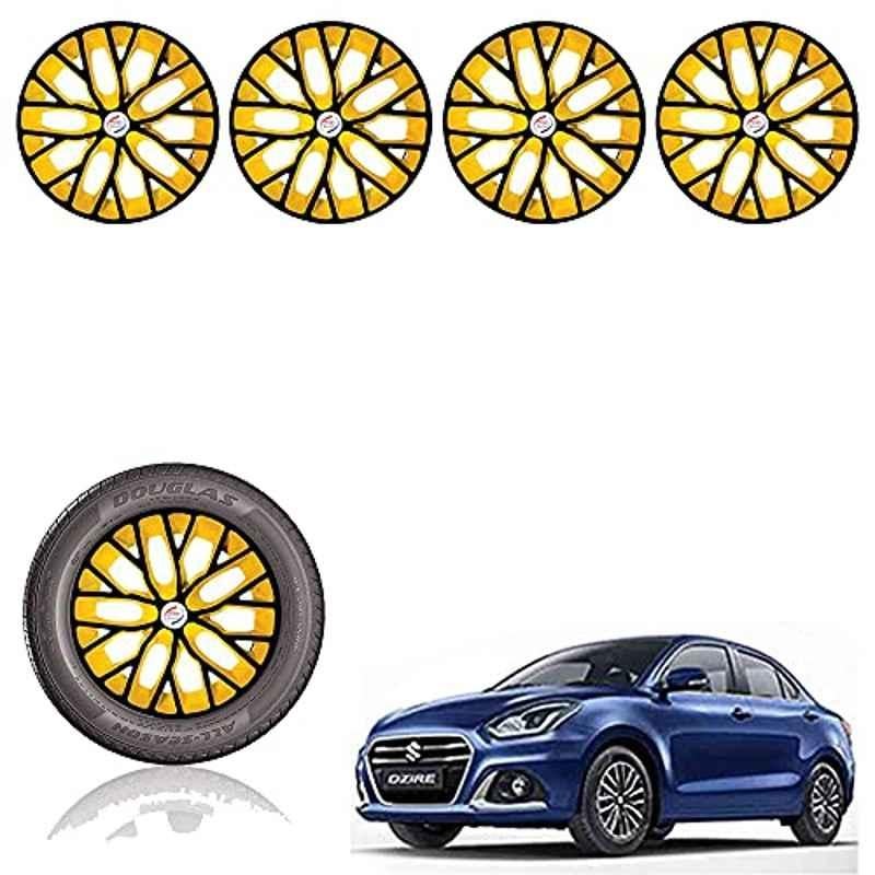 Auto Pearl 14 inch ABS Black & Yellow Press Type Car Hub Cap Wheel Cover for Swift Dzire 2020