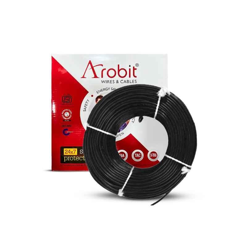 Arobit 1 Sqmm 90m Black Single Core FR PVC Insulated Multistrand Single Core Flexible Wire