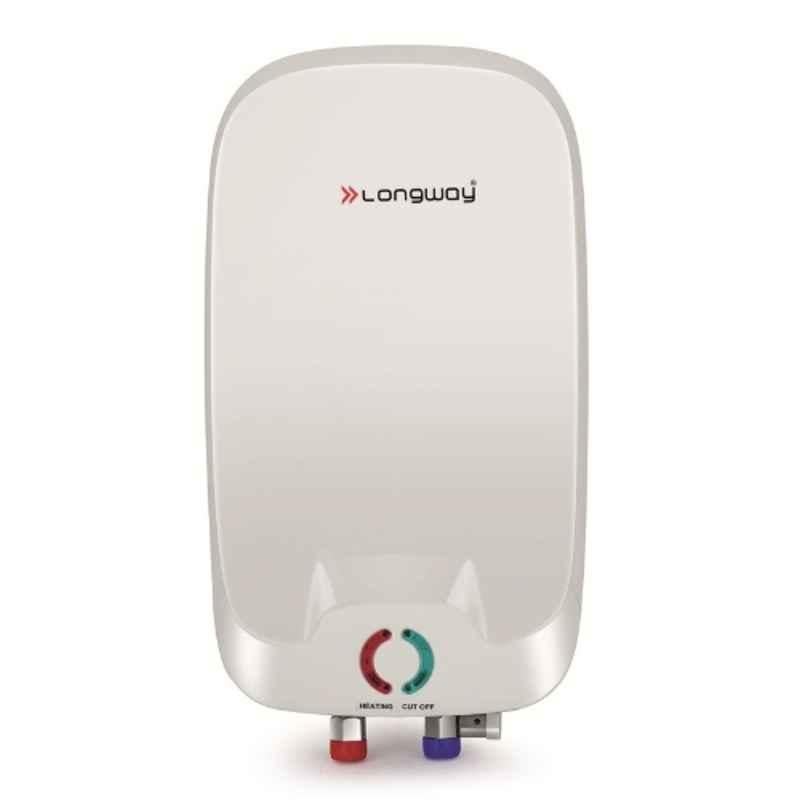 Longway Zyro 5.5 Litre 3000W Plastic White 5 Star Instant Water Heater for Home with Advanced Multi-Layered Safety System & Anti-Rust Coating
