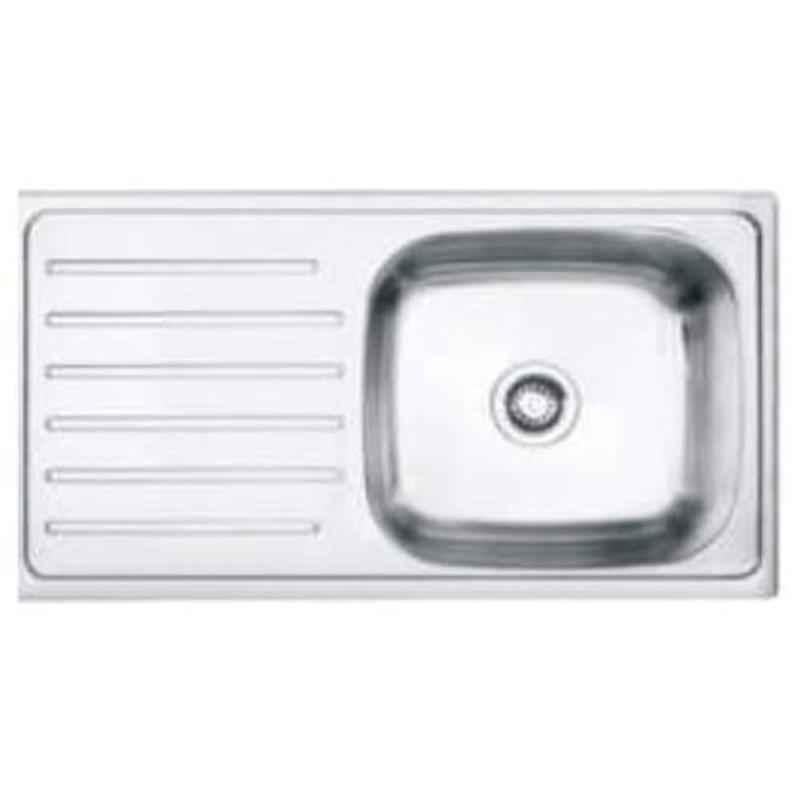 Crocodile 37x18x8 inch Single Bowl Stainless Steel Kitchen Sink with Drainboard