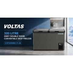 Voltas 320 Litre Grey Double Door Convertible Deep Freezer, CVF320DB3-P-GE