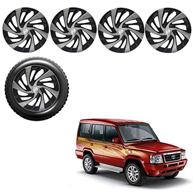 Buy Auto Pearl 4 Pcs 15 inch Silver & Black ABS Press Type Hubcap Wheel