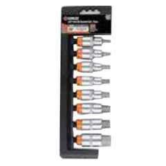 Groz 1/2 inch Drive 8 Pcs Bit Hand Socket Set On Rail, KIT/BIT-SKT/H/1-2/8/UG
