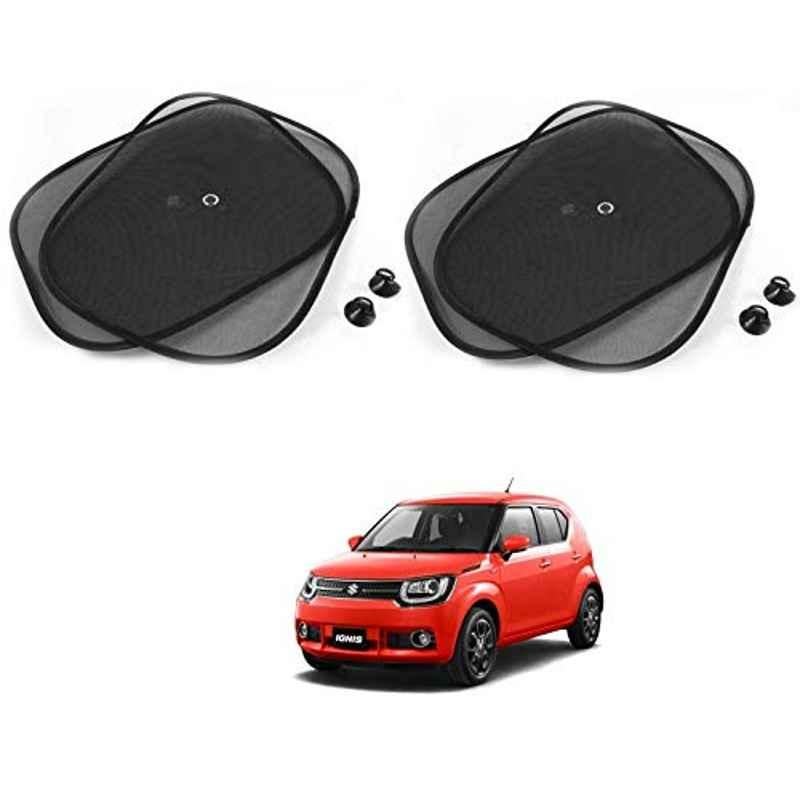 Kozdiko 4 Pcs Black Chipokoo Car Window Sunshade Curtain Set for Maruti Suzuki Ignis, koz_78835