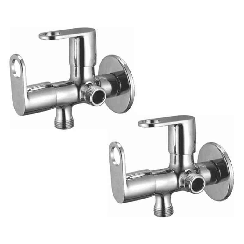 Natraj Purity Chrome Finish Brass 2-in-1 Angle Cock, PR 9219A (Pack of 2)