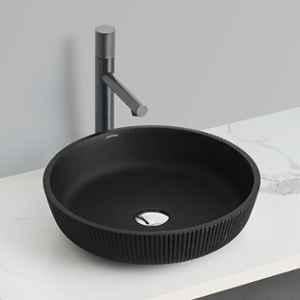 Plantex Wash Basin for Bathroom/Glass Table Top Wash Basin/Countertop Basin for Home/Office (Black)
