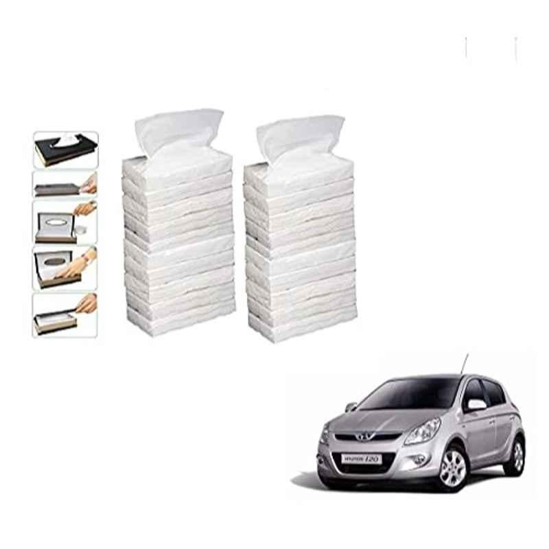 Kozdiko 100 Pulls Dispenser Box Refiller Tissue Paper with 200 Sheets for Hyundai Old i20 2008-2014 (Pack of 20)