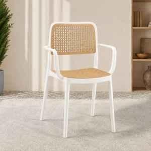 CELLBELL WeaveX Plastic White Armrest Chair