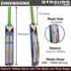 Strauss Supreme 35 inch Kashmir Willow Blue Scoop Tennis Cricket Bat, ST-2466