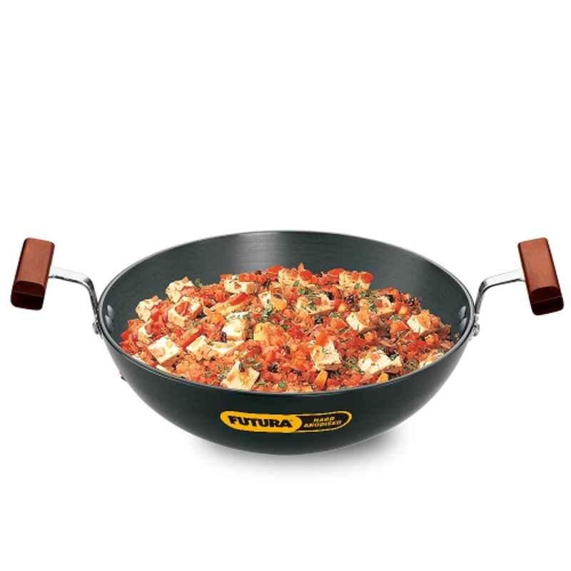 Futura INW30S 3 L Non-Stick Induction Stir Fry Wok, Medium, Black