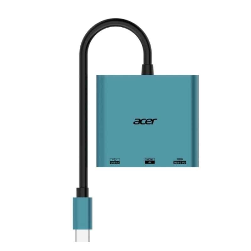 Acer MultiLink 100W 3-in-1 Teal USB-C Hub with 5 Gbps High-Speed Data, Plug & Play, ZC.A01SI.5KN