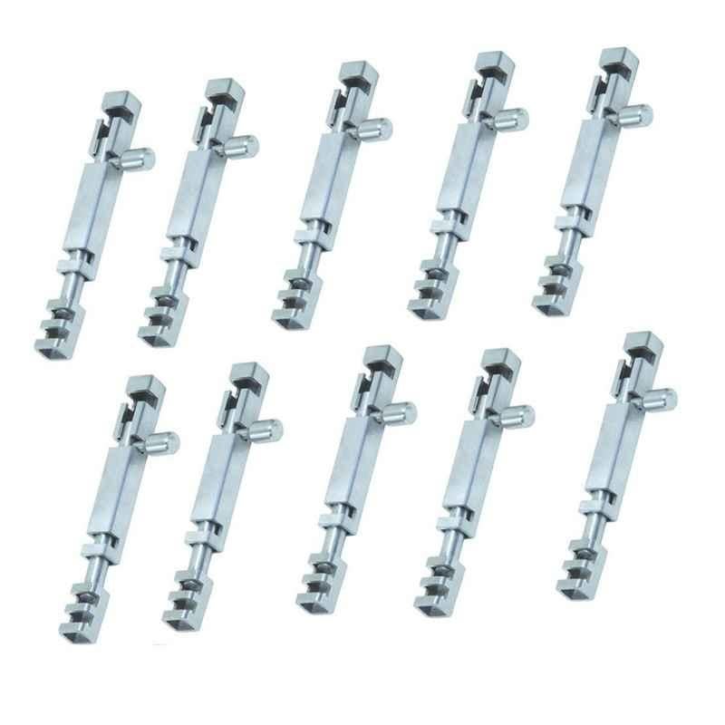 Smart Shophar 6 inch Stainless Steel Silver Square Section Tower Bolt, SHA40TW-SQSE-SL06-P10 (Pack of 10)