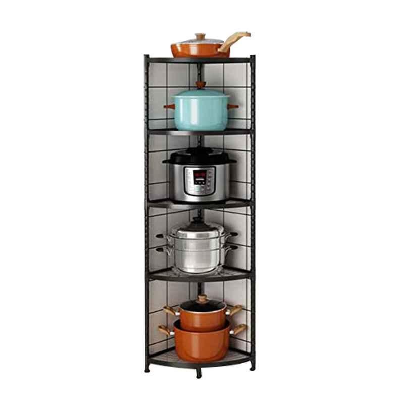 Rubik Black Kitchen Corner Shelf Storage