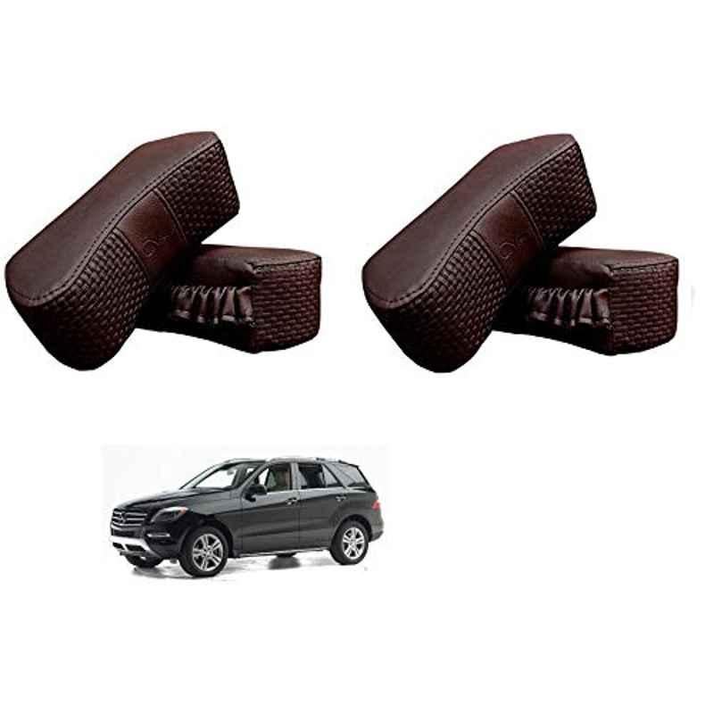 Kozdiko 4 Pcs CV Designer Cola Leatherite Neck Rest Car Cushion Pillow Set for Mercedes Benz M-Class